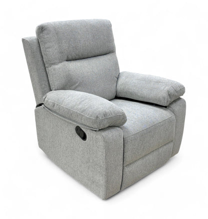 'Fenway' Manual Recliner Light Grey Weave Fabric Armchair