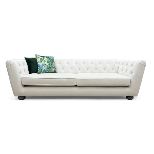 'Libertie' Cream Sensual Velvet 4 Seater Sofa
