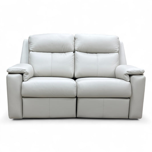 G Plan Thornbury light grey sofa, highlighting the padded armrests and high back design.