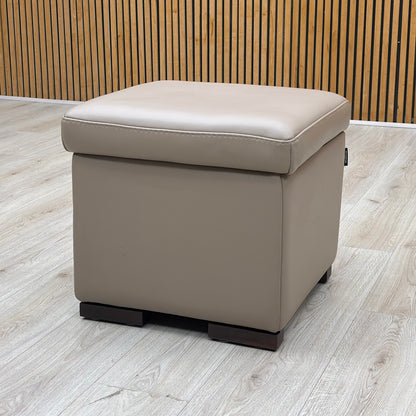 Nicoletti ‘Tosca’ Pelle Botero 2152 Taupe Leather Coffee Table Storage Footstool