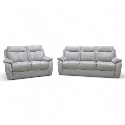 ‘Snug’ Bfa-Ori-R07 Bluish Grey Heavy Duty Suede Fabric 3 + 2 Seater Sofa Set