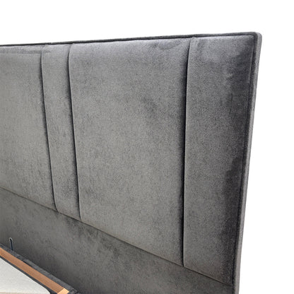 ‘Pegasus’ Milan Thunder Floor Standing Headboard + Double Ottoman End Lift Base - Double