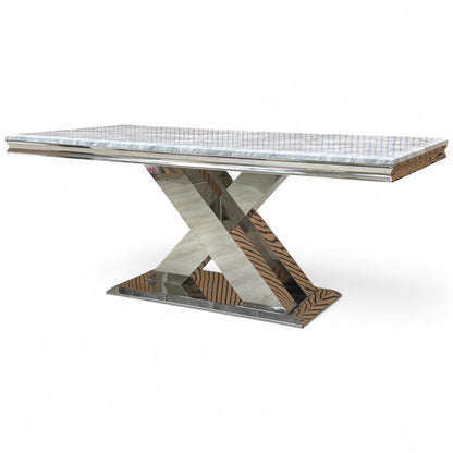 ‘Dolce’ Marble-Effect Ceramic Top 180cm Fixed Dining Table