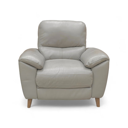‘Silverstone’ Cat-60:23 Lead Grey Leather Power Recliner Armchair