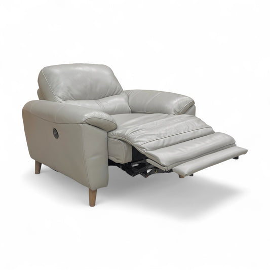 ‘Silverstone’ Cat-60:23 Lead Grey Leather Power Recliner Armchair