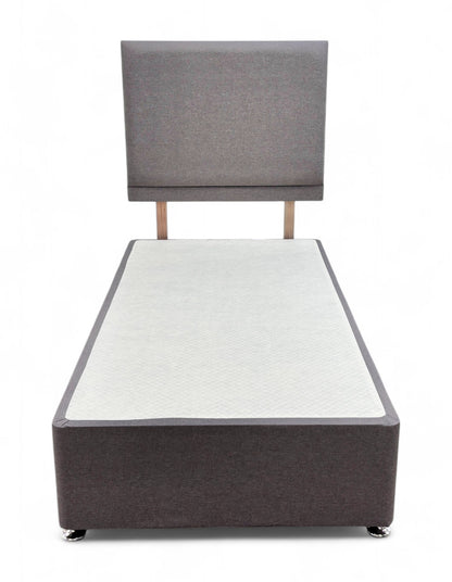 ‘Orwell’ Sierra Grey Fabric Single Bed with 2 Drawers