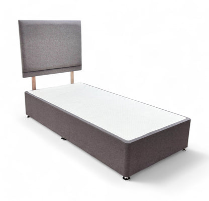 ‘Orwell’ Sierra Grey Fabric Single Bed with 2 Drawers