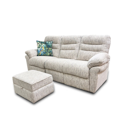 ‘Kendal’ Bloomsbury Floral Woven Fabric 3 Seater Sofa with Storage Footstool