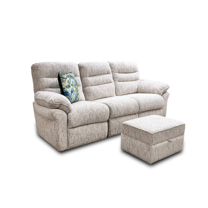 ‘Kendal’ Bloomsbury Floral Woven Fabric 3 Seater Sofa with Storage Footstool
