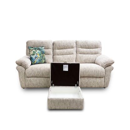 ‘Kendal’ Bloomsbury Floral Woven Fabric 3 Seater Sofa with Storage Footstool