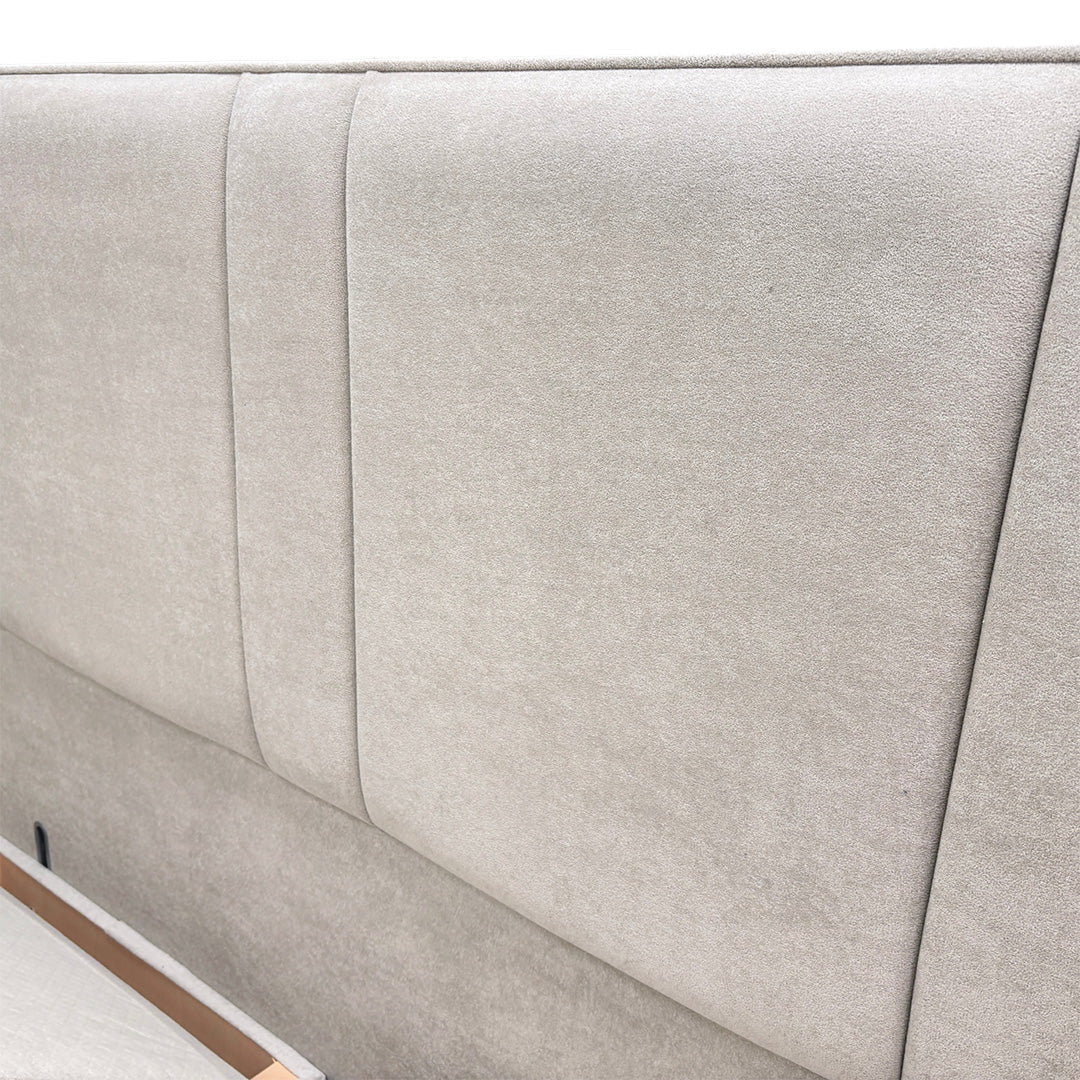 ‘Pegasus’ Milan Stone Floor Standing Headboard + Double Ottoman End Lift Base - King