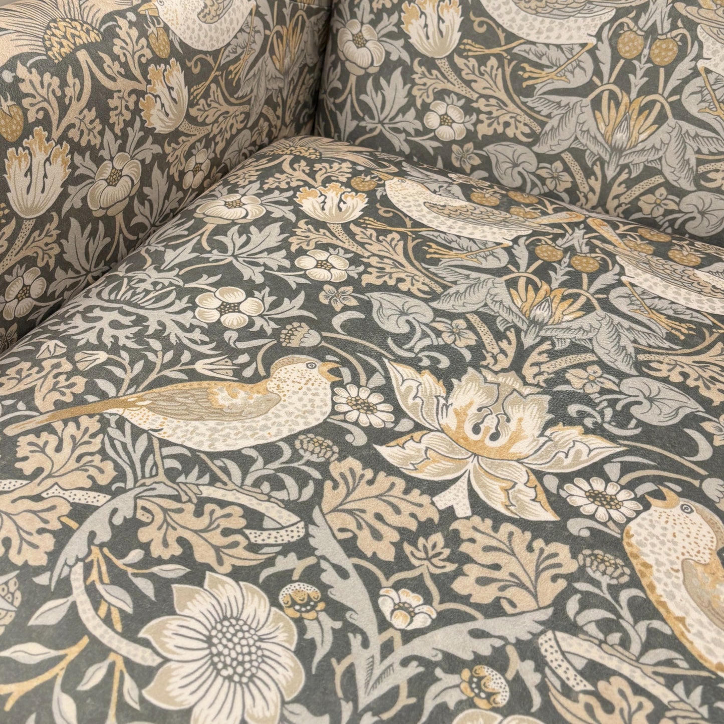 ‘Jhonson’ Green and Yellow Combination Floral Pattern Velvet Winged Accent Chair