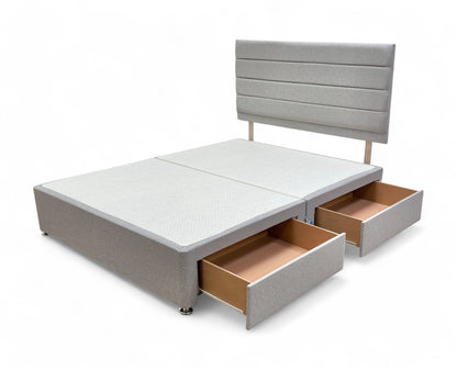 ‘Aries’ Heritage Mink Velvet King Bed with 4 Drawers