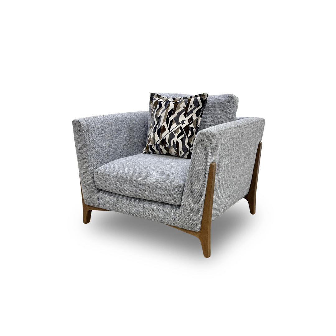 Ercol ‘Iris’ Pale Grey Fabric Armchair