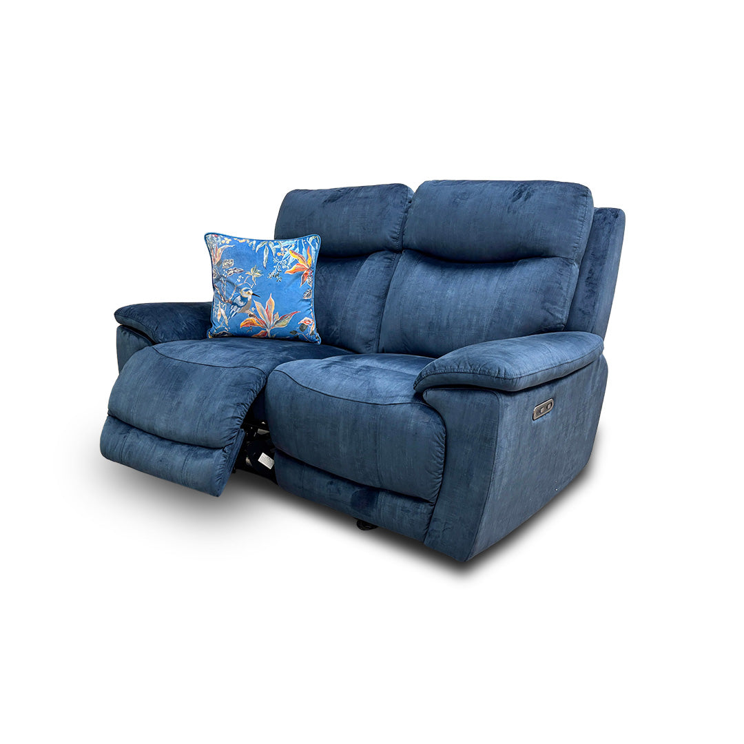 Side view of the ‘Sloane’ sofa with one seat extended, showcasing the range of motion and depth.