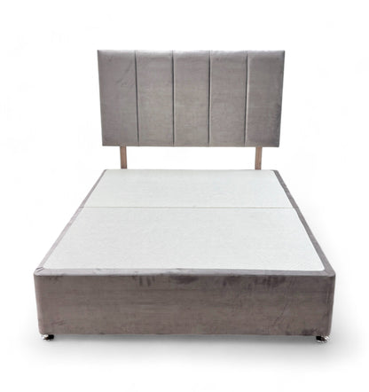 ‘Brookes’ Heritage Mink Velvet Double Bed with 4 Drawers