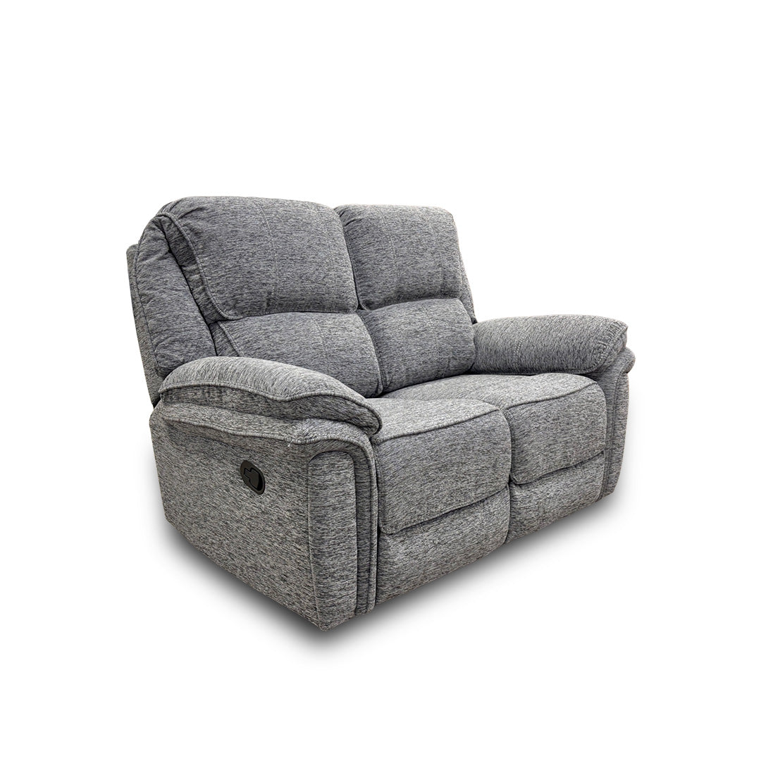 ‘Belmont’ Grey Fabric Manual Recliner 2 Seater Sofa