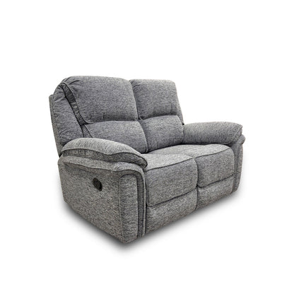 ‘Belmont’ Grey Fabric Manual Recliner 2 Seater Sofa