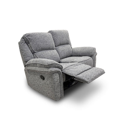 ‘Belmont’ Grey Fabric Manual Recliner 2 Seater Sofa