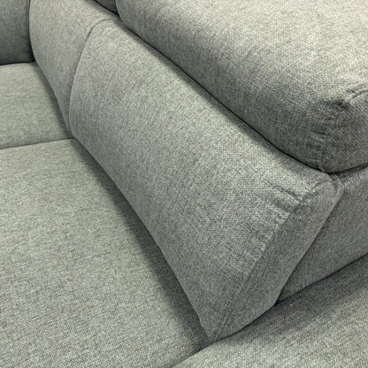 ‘Cordova’ Green Fabric Power Recliner Right Hand Chaise Corner Sofa with Adjustable Headrests