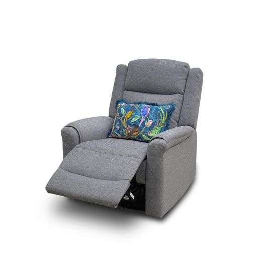 ‘Lexus’ Grey Fabric Power Recliner Armchair