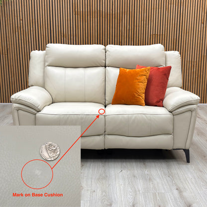 ‘Panache' Bone China Cat-60_05 Leather 2 Seater Power Recliner Sofa