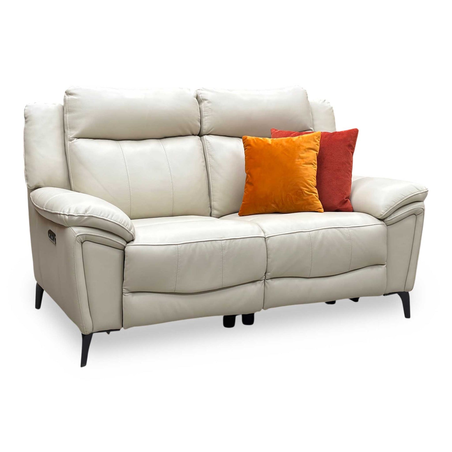 ‘Panache' Bone China Cat-60_05 Leather 2 Seater Power Recliner Sofa