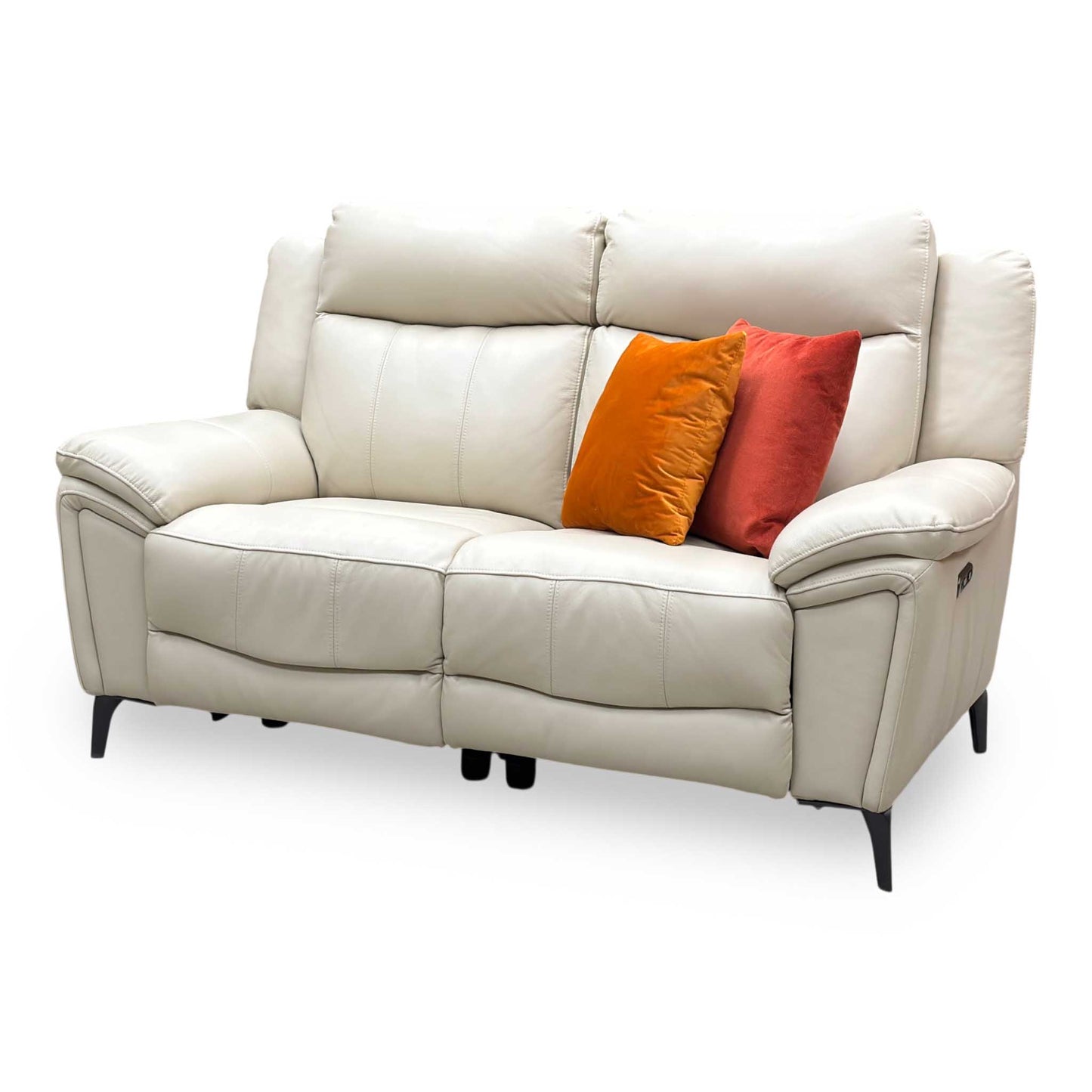 ‘Panache' Bone China Cat-60_05 Leather 2 Seater Power Recliner Sofa