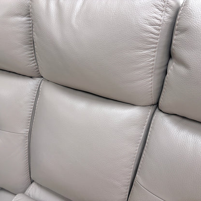 ‘Cinemax’ Le-9303 Sand Leather Media 3 Seater Power Recliner Sofa with Power Headrests