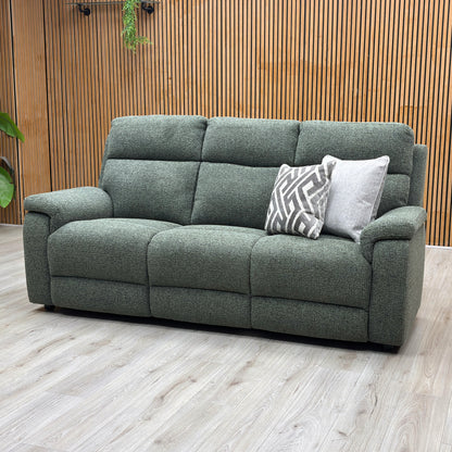 ‘Raven' Milan Green 61350 Fabric 3 Seater Sofa