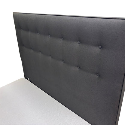 ‘Silentnight’ Charcoal Ebony Goya Fabric Divan Bed with Ottoman Storage + Floorstanding Headboard