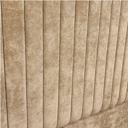 Close-up of pleated beige fabric texture