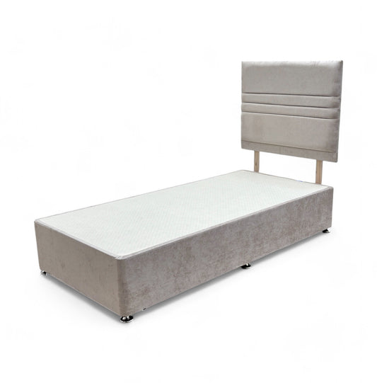 ‘Yankee’ Verona Mushroom Fabric Single Bed