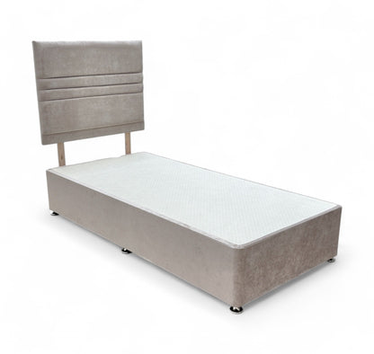 ‘Yankee’ Verona Mushroom Fabric Single Bed