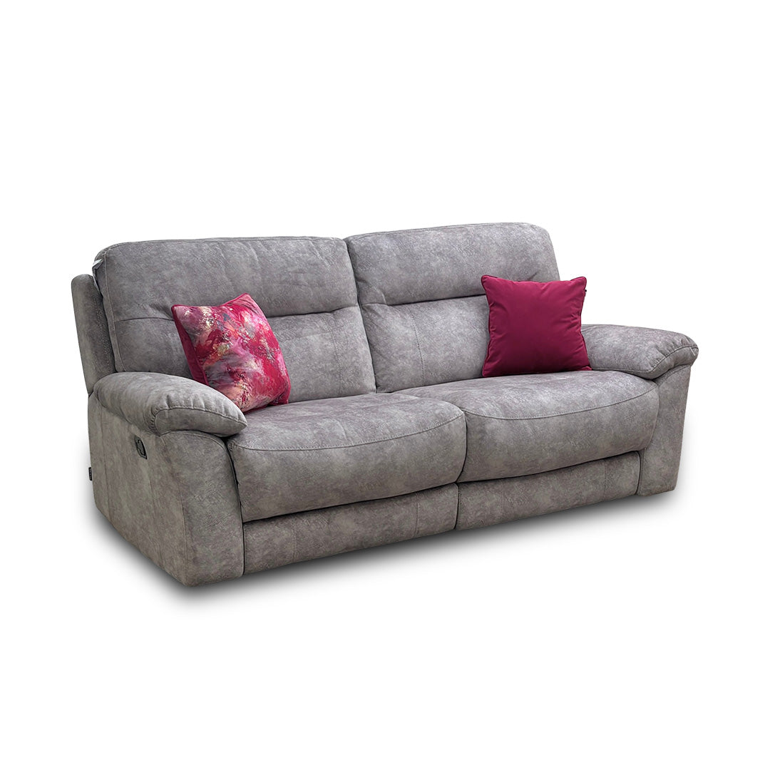 ‘Elixir’ Dapple Grey Marble Effect Manual Recliner 3 Seater Sofa