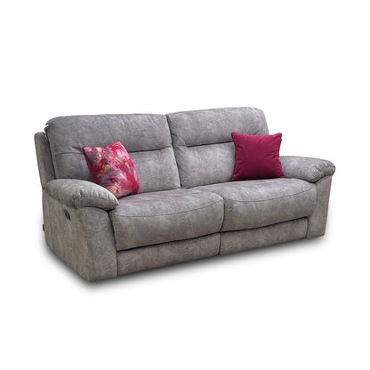 ‘Elixir’ Dapple Grey Marble Effect Manual Recliner 3 Seater Sofa
