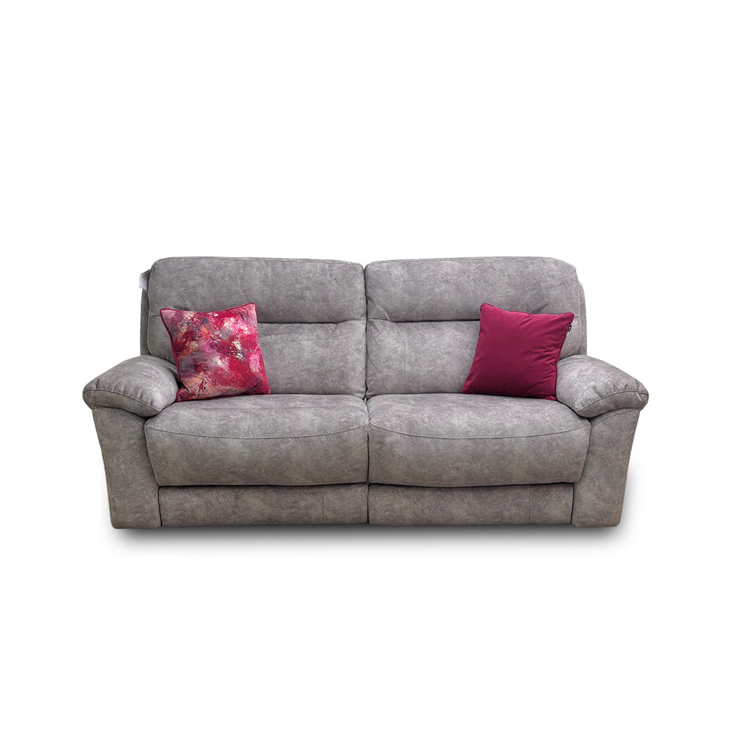 ‘Elixir’ Dapple Grey Marble Effect Manual Recliner 3 Seater Sofa