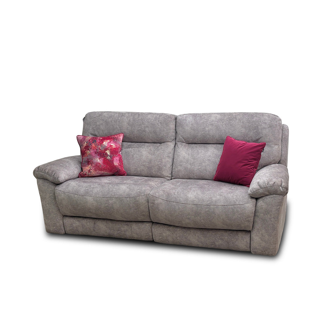 ‘Elixir’ Dapple Grey Marble Effect Manual Recliner 3 Seater Sofa