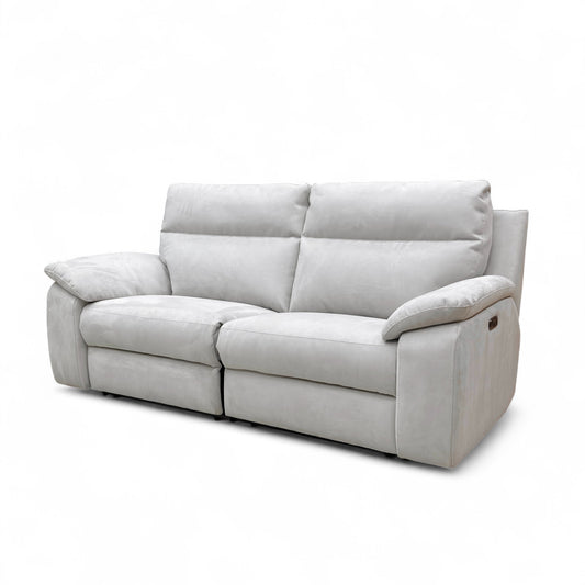 ‘Demure’ Silver Demure Textured and Velvet Left Hand Facing Arm 4 Seater Chaise Sofa