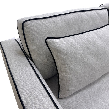 ‘Demure’ Silver Demure Textured and Velvet Left Hand Facing Arm 4 Seater Chaise Sofa