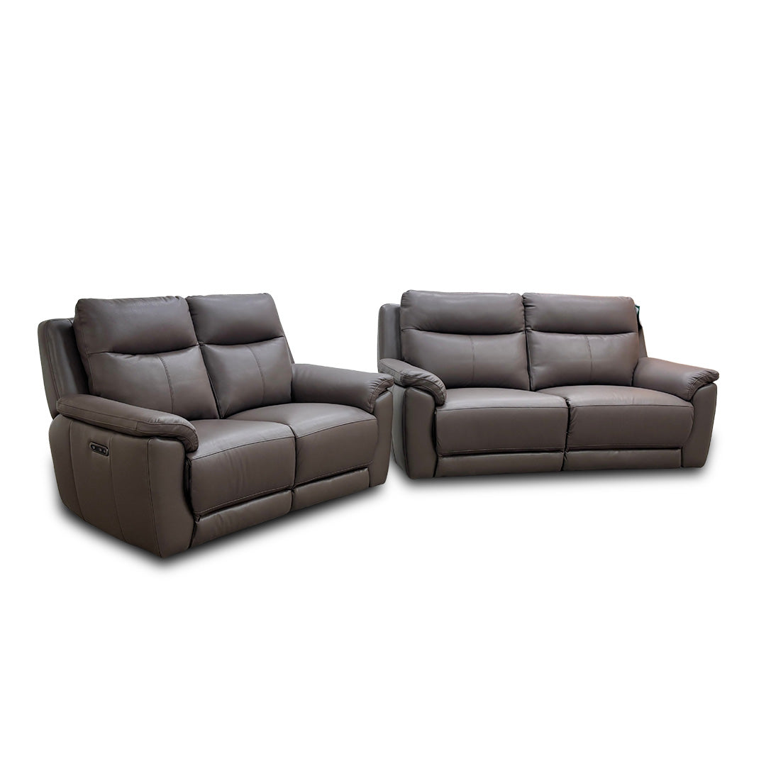 ‘Bobby’ Leather Cat-35/04 Oyster 3 + 2 Power Recliner Sofa Set