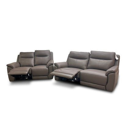‘Bobby’ Leather Cat-35/04 Oyster 3 + 2 Power Recliner Sofa Set