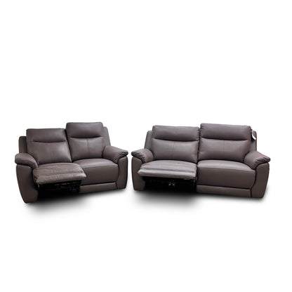 ‘Bobby’ Leather Cat-35/04 Oyster 3 + 2 Power Recliner Sofa Set