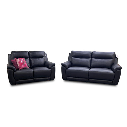 ‘Bobby’ Leather Cat-35/02 Black 3 + 2 Power Recliner Sofa Set