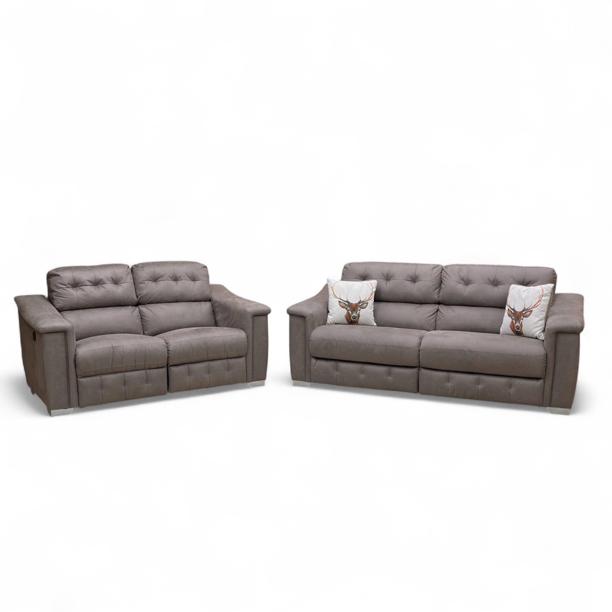 Straight-on view focusing on the 3 Seater Sofa, highlighting the wide seats and fully padded headrests.