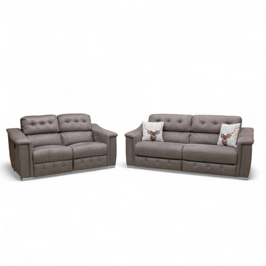 Straight-on view focusing on the 3 Seater Sofa, highlighting the wide seats and fully padded headrests.