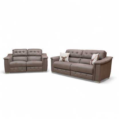 Rear-angled view of the La-Z-Boy set, showing the solid back support structure and deep upholstery.