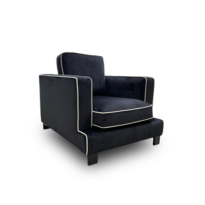‘Demure' Black Demure Velvet Armchair