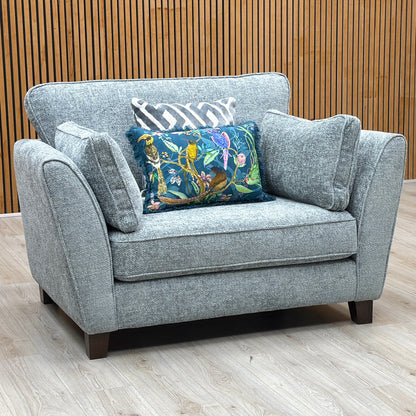 ‘Tabitha’ Duck Egg Fabric Snuggler Chair