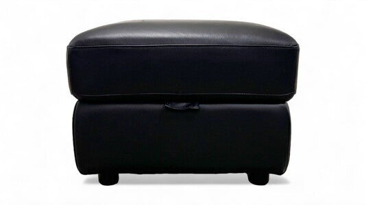 La-Z-Boy ‘Parker’ Calda Jet Black Leather Storage Footstool